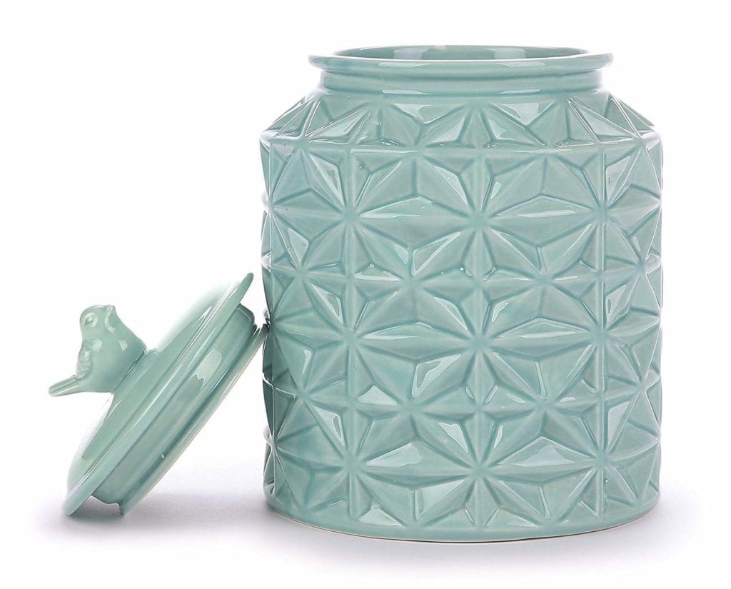 teal ceramic cookie jar | Spring Decor Ideas for Your Home