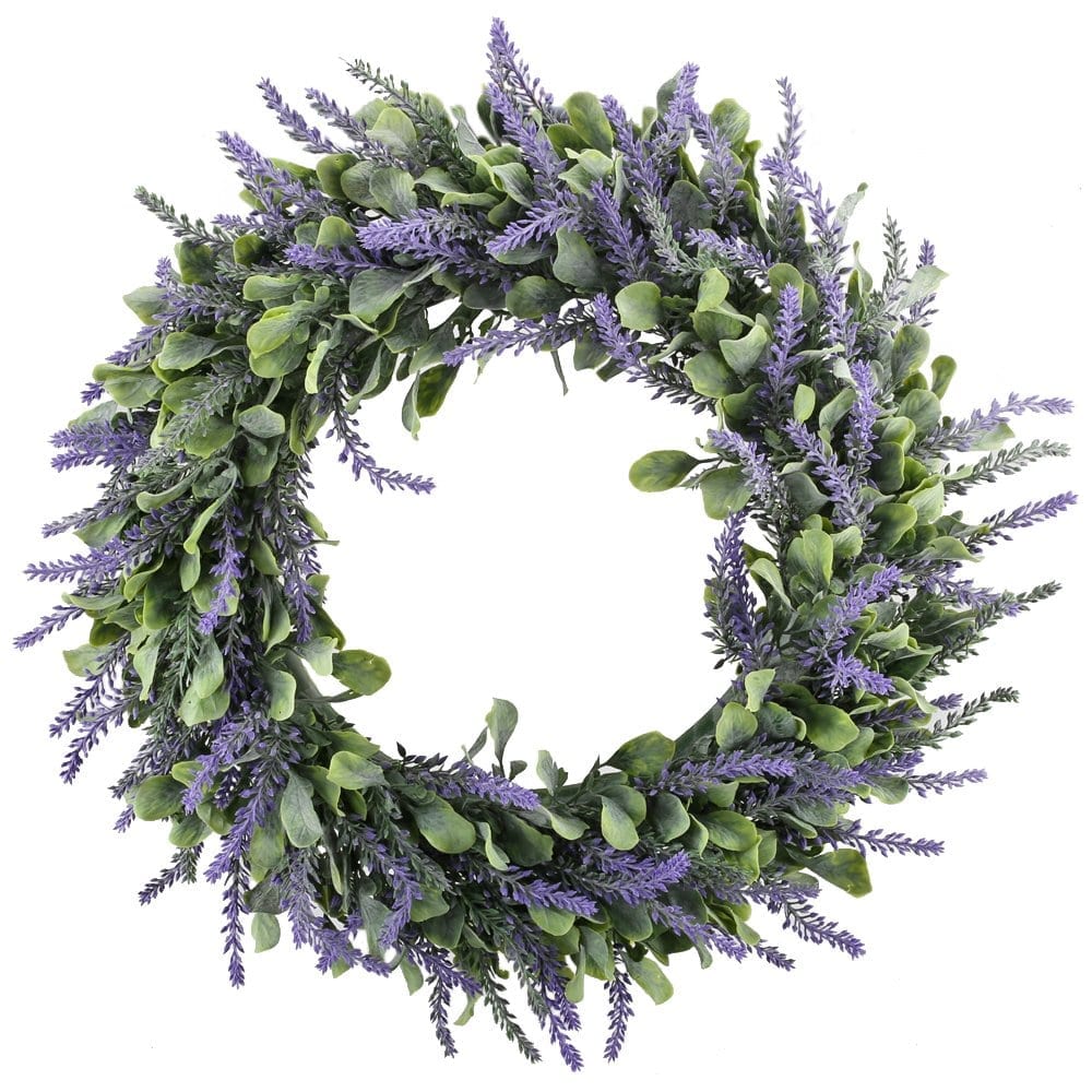 lavender door wreath for spring | Spring Decor Ideas for Your Home