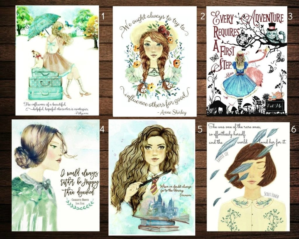 Book Heroine Postcards | Gifts for Book Lovers: The Ultimate Guide