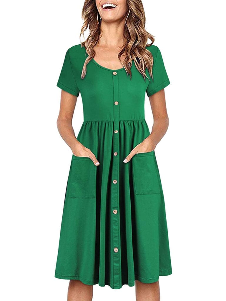 Button-Down Midi Skater Dress with Pockets | Must-Have Casual Summer Dresses Under $50