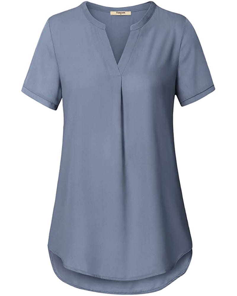Short Sleeve Chiffon Blouse | Comfy Work From Home Wardrobe Essentials | The Basic Housewife
