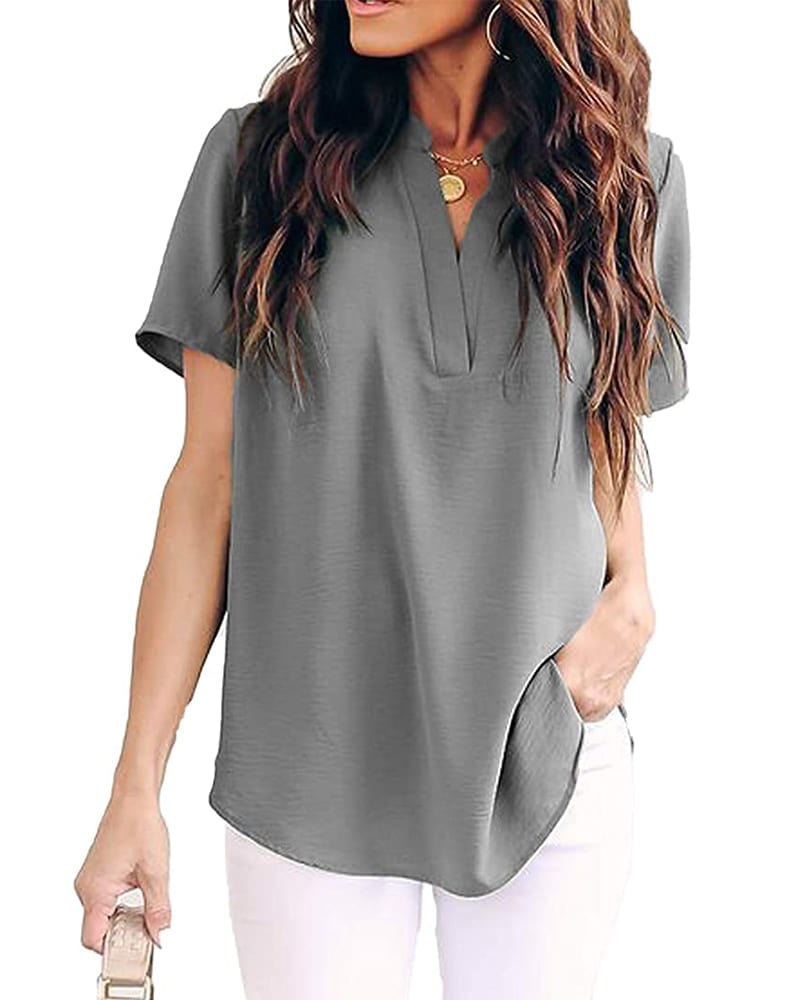 Chiffon Short Sleeve Top | Comfy Work From Home Wardrobe Essentials | The Basic Housewife
