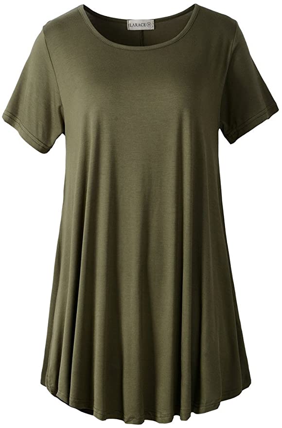 Short Sleeve Flared Tunic Shirt | Comfy Work From Home Wardrobe Essentials | The Basic Housewife