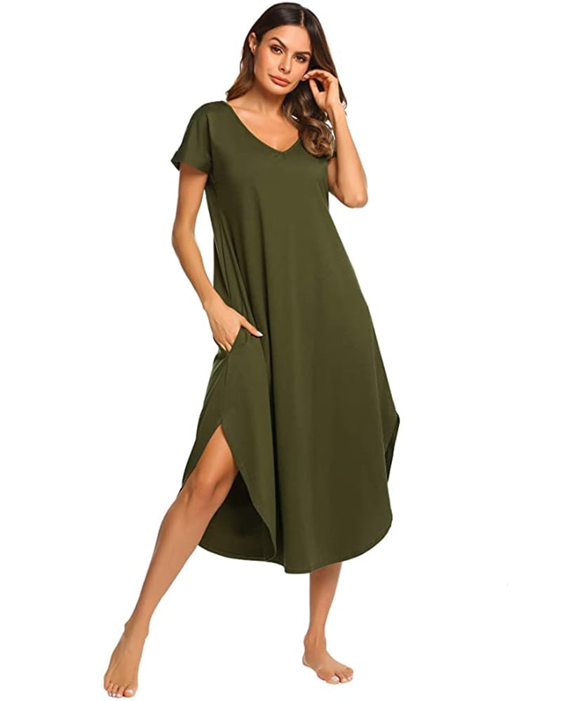 Short Sleeve Maxi Gown | Comfy Work From Home Wardrobe Essentials | The Basic Housewife
