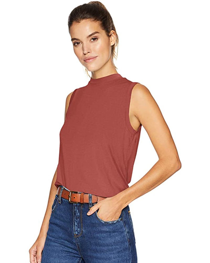Sleeveless Mock-Neck Shirt | Comfy Work From Home Wardrobe Essentials | The Basic Housewife