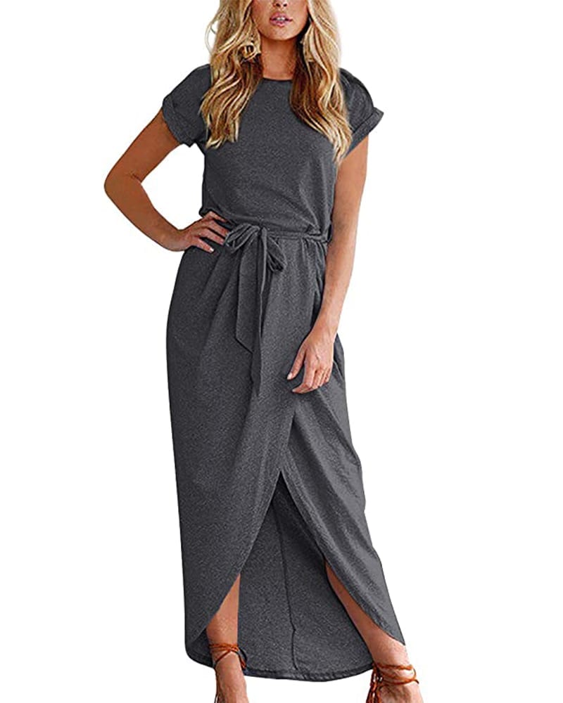 Wrap Style Maxi Dress | Comfy Work From Home Wardrobe Essentials | The Basic Housewife