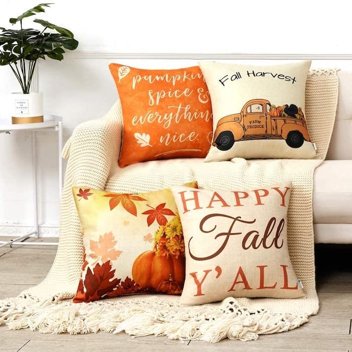 Harvest-Themed Pillows for Fall