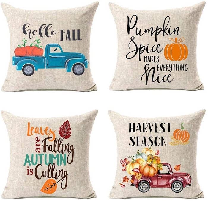 Harvest-Themed Pillow Covers for Fall