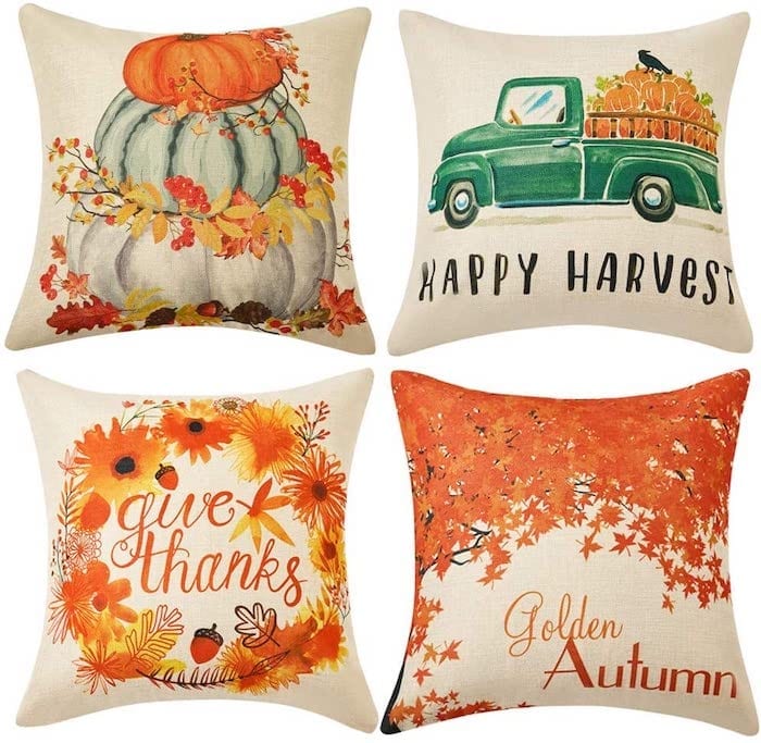 Orange Harvest Pillow Covers for Fall