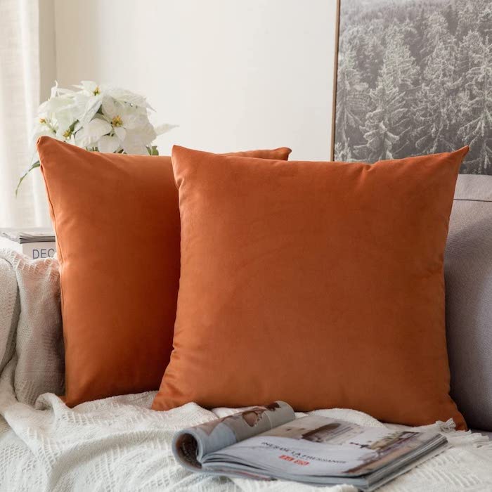 Orange Pillow Covers for Fall