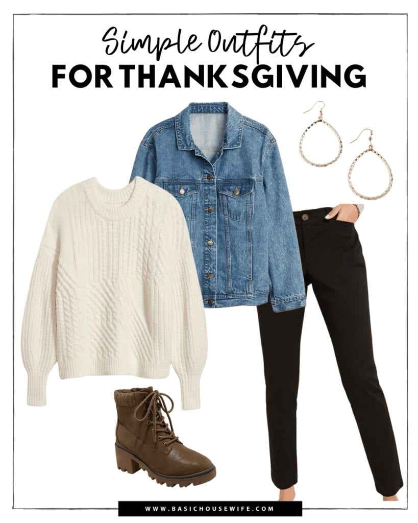 A casual and easy thanksgiving outfit idea.