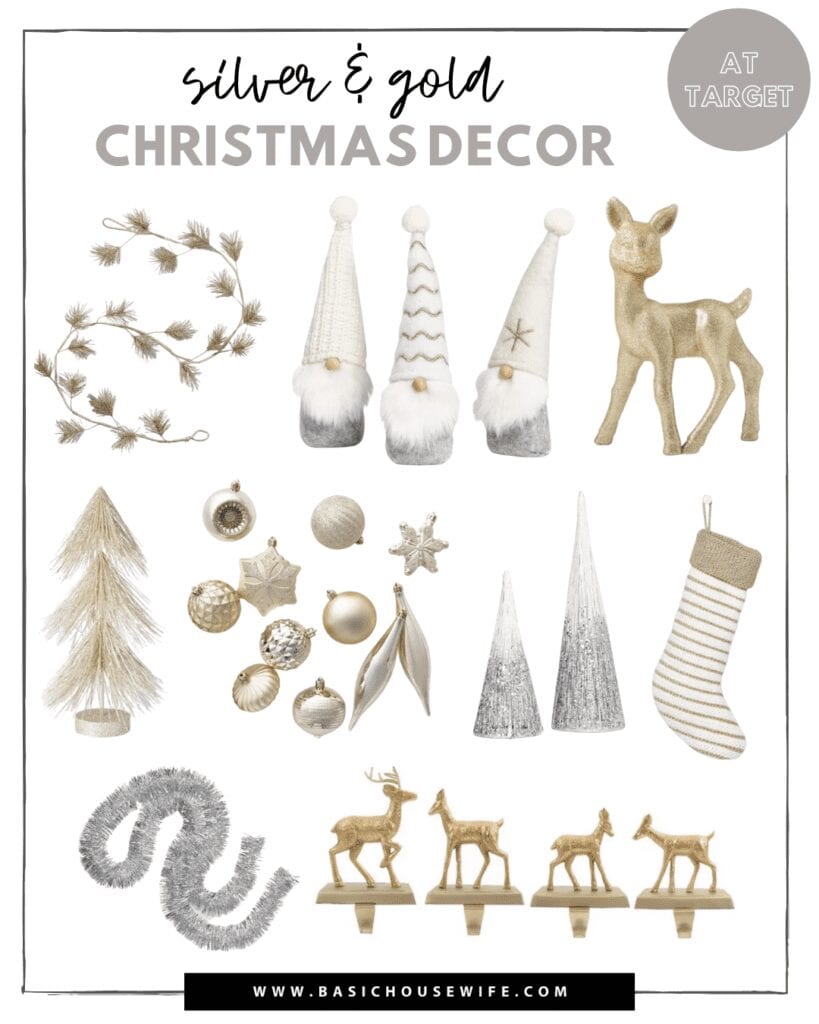 Silver and Gold Christmas Decor from Target