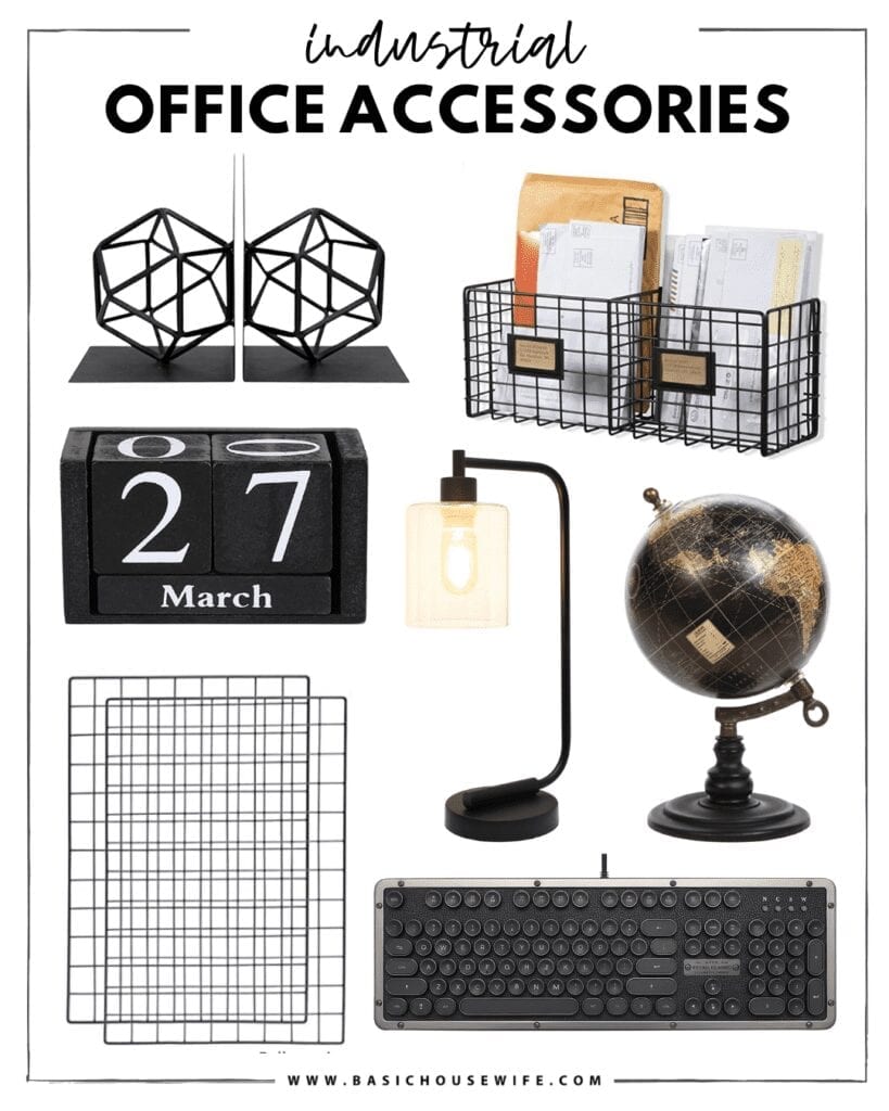 Black Industrial Chic Office Decor | The Cutest Home Office Accessories for Your Style