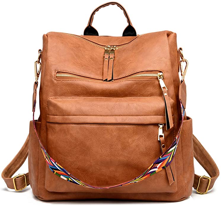Brown Leather Backpack | Cute Backpacks for Women From Amazon