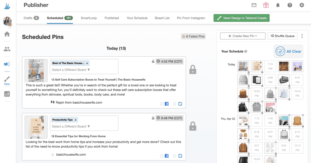 Tailwind Social Scheduler | 7 Life-Changing Blogging Tools That I Can't Live Without