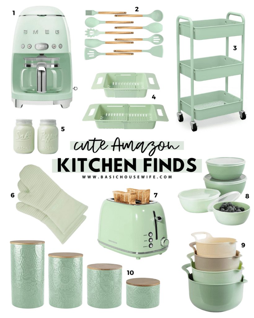 Sage Kitchen Accessories Shopping Guide #sage #green #kitchen