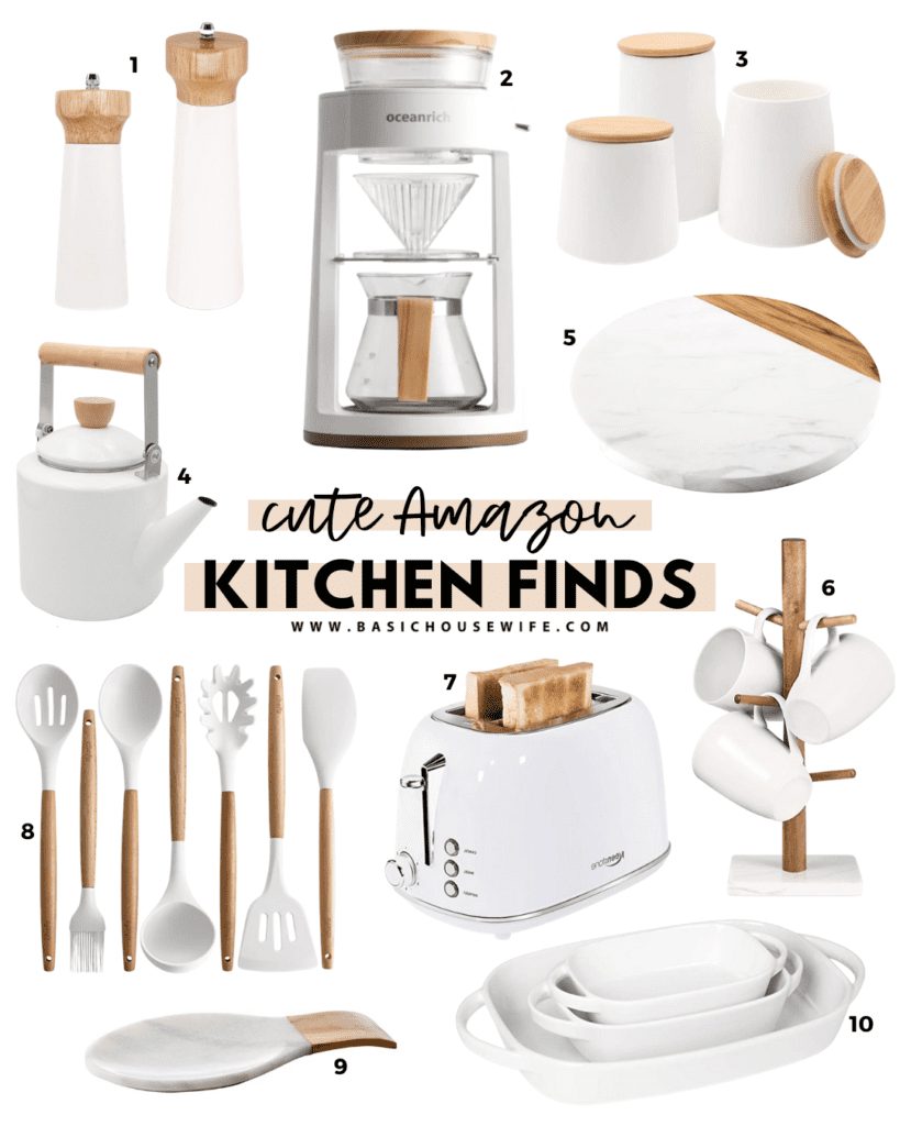 White and Wood Kitchen Accessories | White Home Decor | Neutral Kitchen