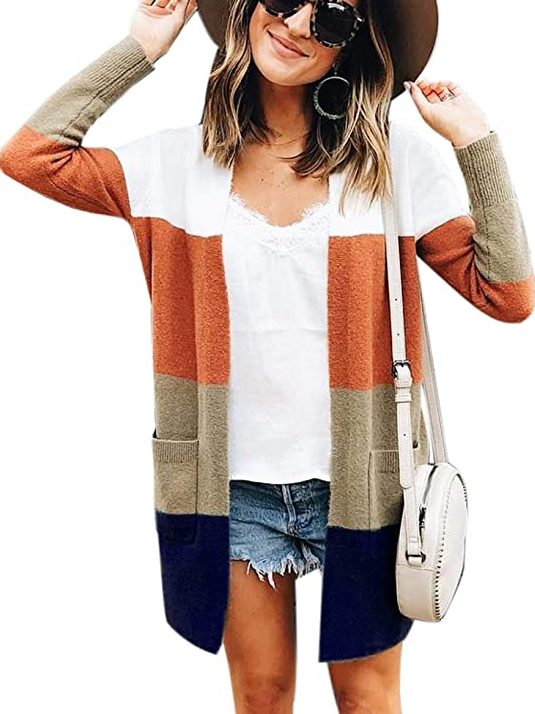 Colorblock Cardigan | The Best Fall Sweaters Available on Prime Wardrobe