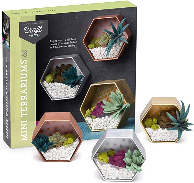 Mini Terrarium Craft Kit | Gift Ideas for People with Anxiety | Basic Housewife