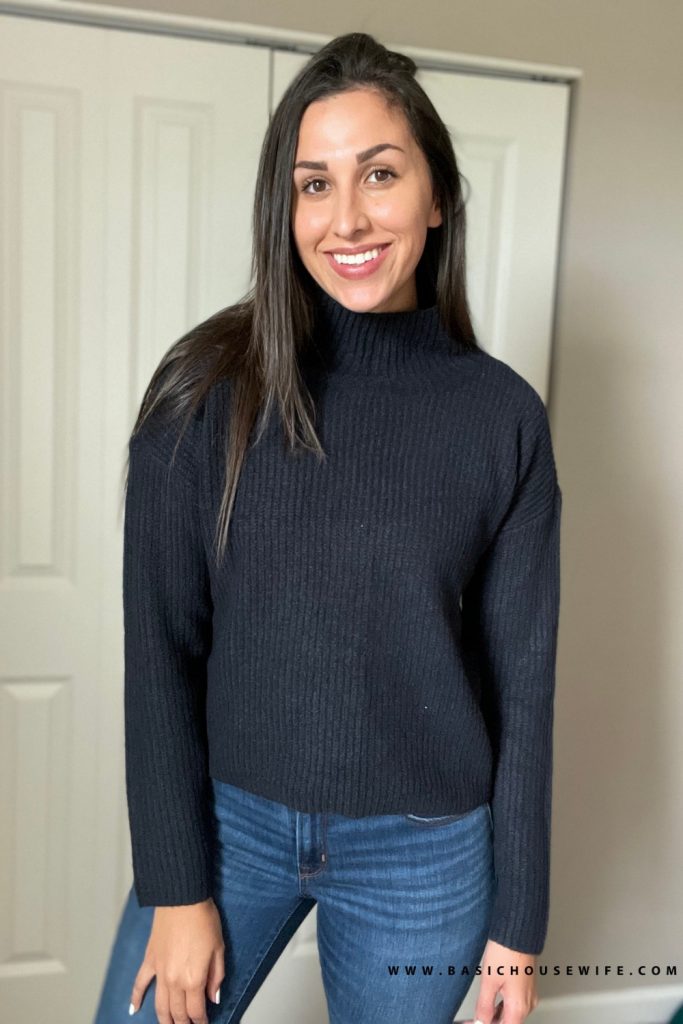 Black mock neck cute fall sweater | Prime Wardrobe HAUL: 7 Amazon Sweaters To Get This Fall
