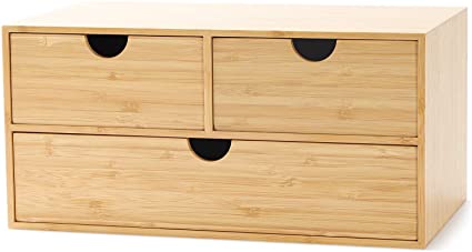Wood Desk Organizer with Drawers | Must-Have Office Desk Accessories to Organize Your Workspace