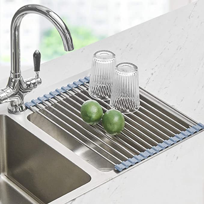 Roll-Up Dish Drying Rack | Kitchen Counter Storage | 30+ Kitchen Accessories & Storage Solutions To Get Organized | Basic Housewife