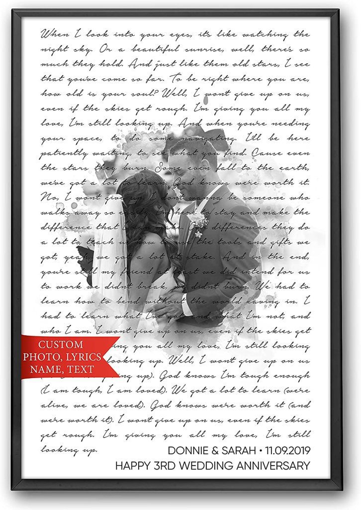 Personalized Song Lyrics Wall Art | Romantic Gift Ideas To Give Your Partner | Basic Housewife