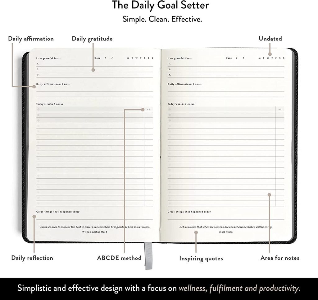 Mal Paper Daily Goal Setter Planner Inside | The Best Productivity Planners Guaranteed To Get Your Life Organized | Basic Housewife