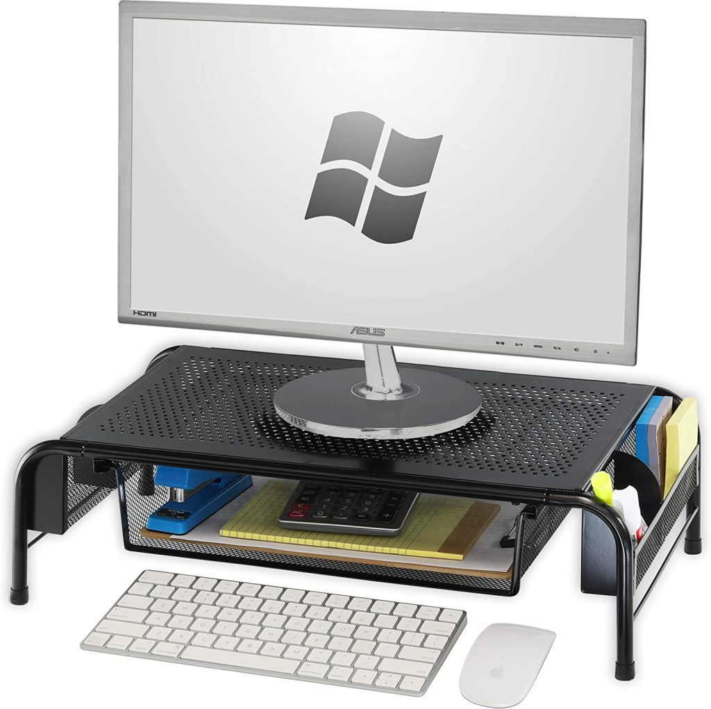 Black Wire Monitor Riser | Must-Have Office Desk Accessories to Organize Your Workspace