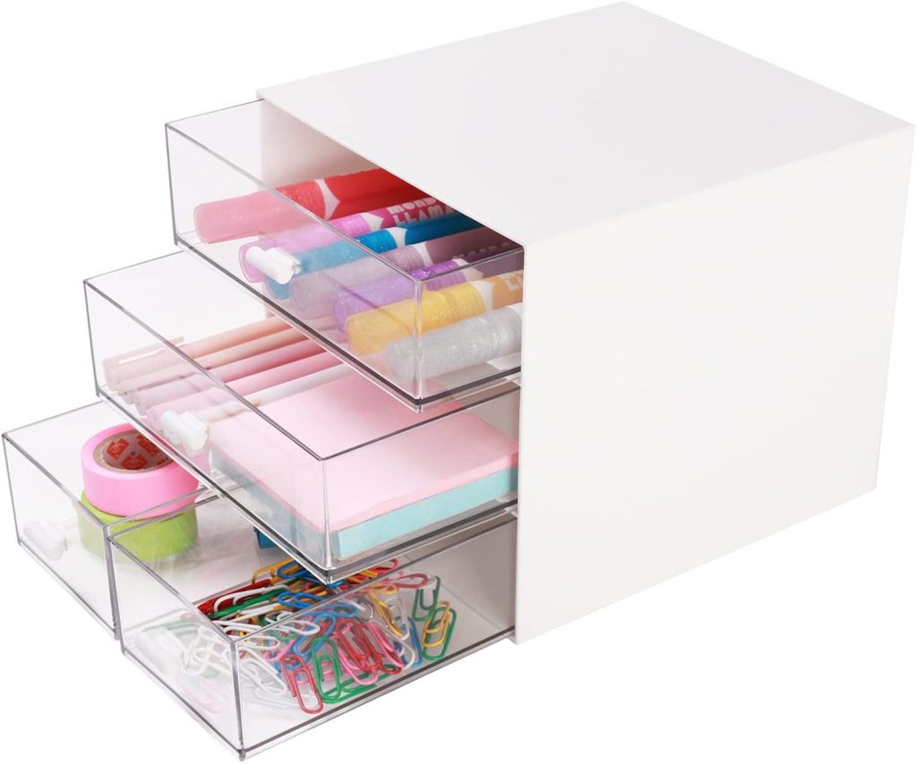 White Acrylic Office Supply Organizer | Must-Have Office Desk Accessories to Organize Your Workspace