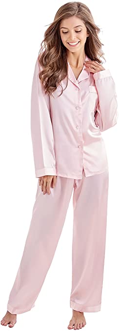 Light Pink Silk Pajama Set | 20+ Cute & Comfy Pajama Sets You Need To Own | Basic Housewife