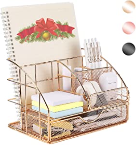 Metallic Office Supply Caddy | Must-Have Office Desk Accessories to Organize Your Workspace
