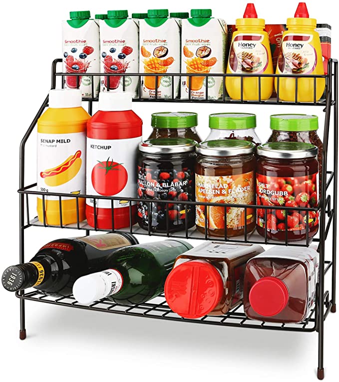 Spice Rack Organizer | Kitchen Counter Storage | 30+ Kitchen Accessories & Storage Solutions To Get Organized | Basic Housewife