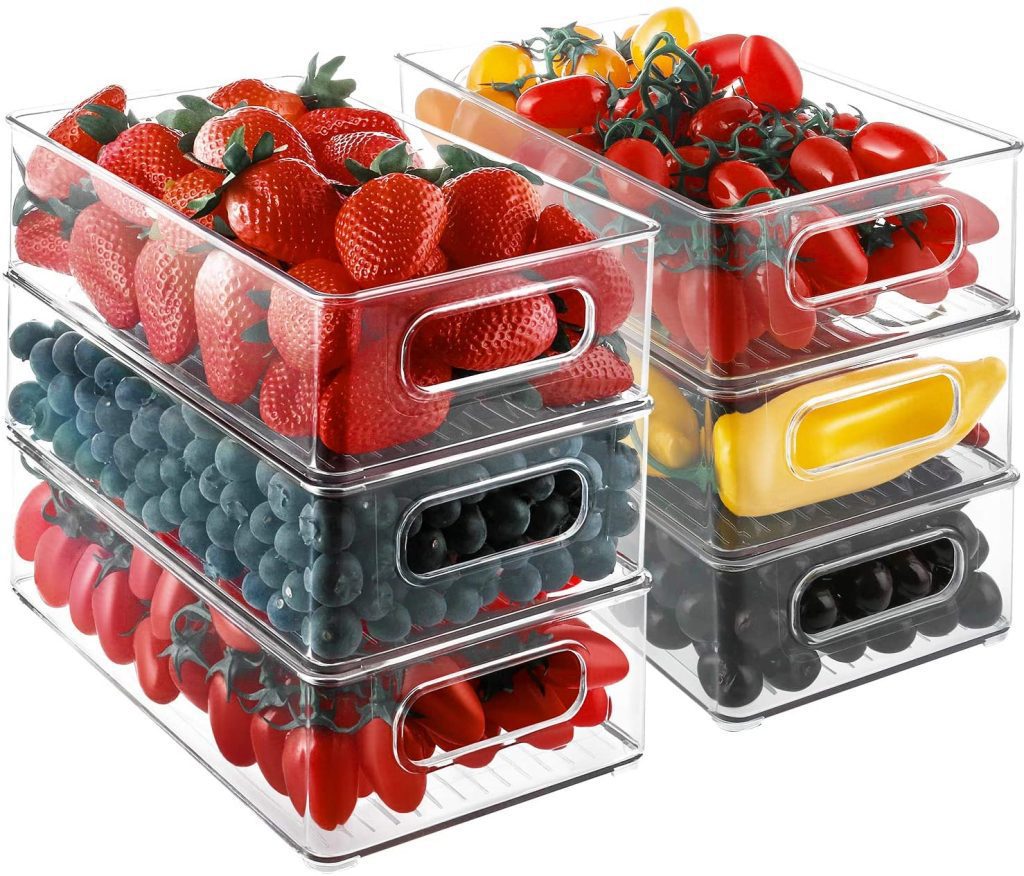 Stackable Organizer Bins | Fridge Storage | 30+ Kitchen Accessories & Storage Solutions To Get Organized | Basic Housewife