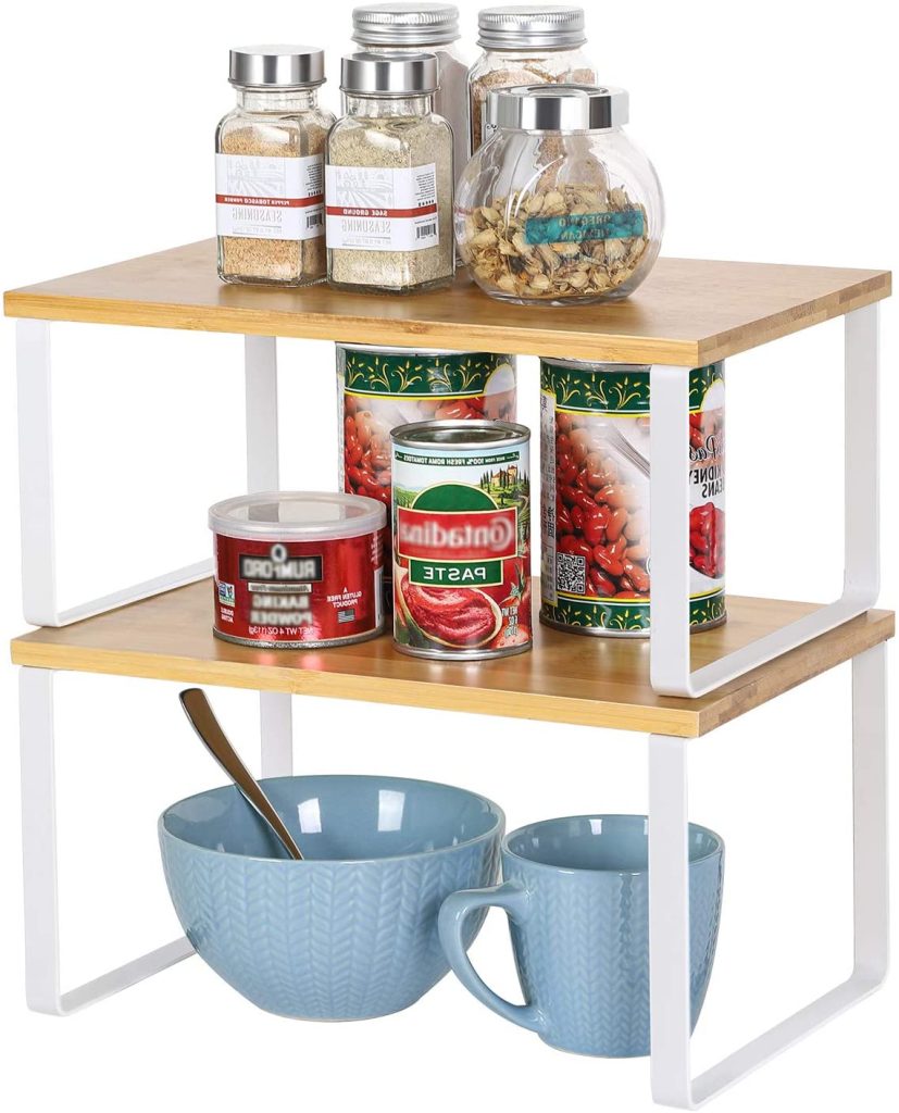 Stackable Shelf Organizers | Pantry Storage | 30+ Kitchen Accessories & Storage Solutions To Get Organized | Basic Housewife