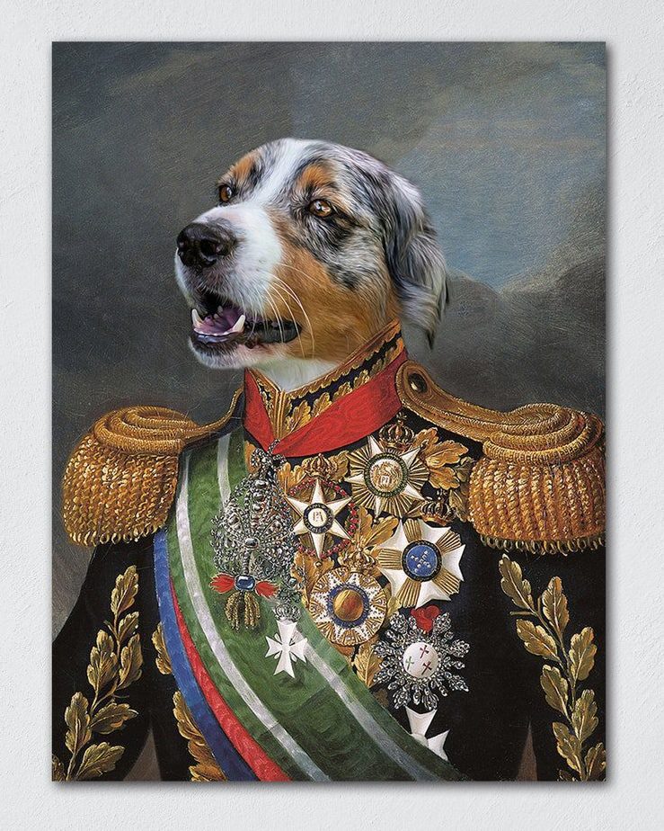 Custom regal pet portrait | 30+ Fun & Unique Gifts for Dog Moms | Basic Housewife