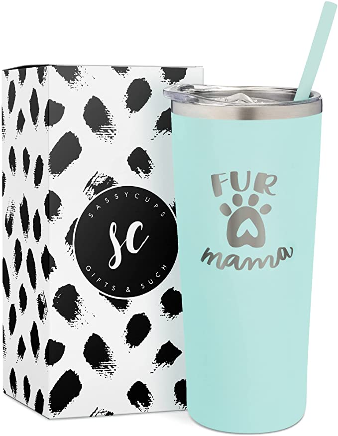 Fur Mama 22oz Travel Mug | 30+ Fun & Unique Gifts for Dog Moms | Basic Housewife