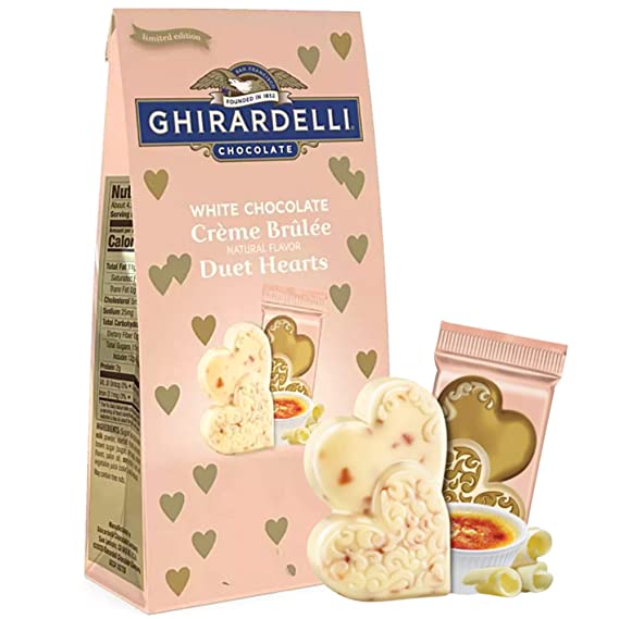 Ghiradelli White Chocolate Crème Brûlée Hearts | Valentines Gifts for Teen Girls | Basic Housewife