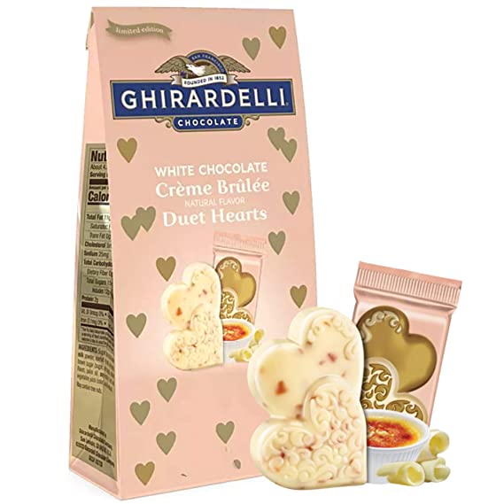 Ghiradelli White Chocolate Crème Brûlée Hearts | Valentines Gifts for Teen Girls | Basic Housewife