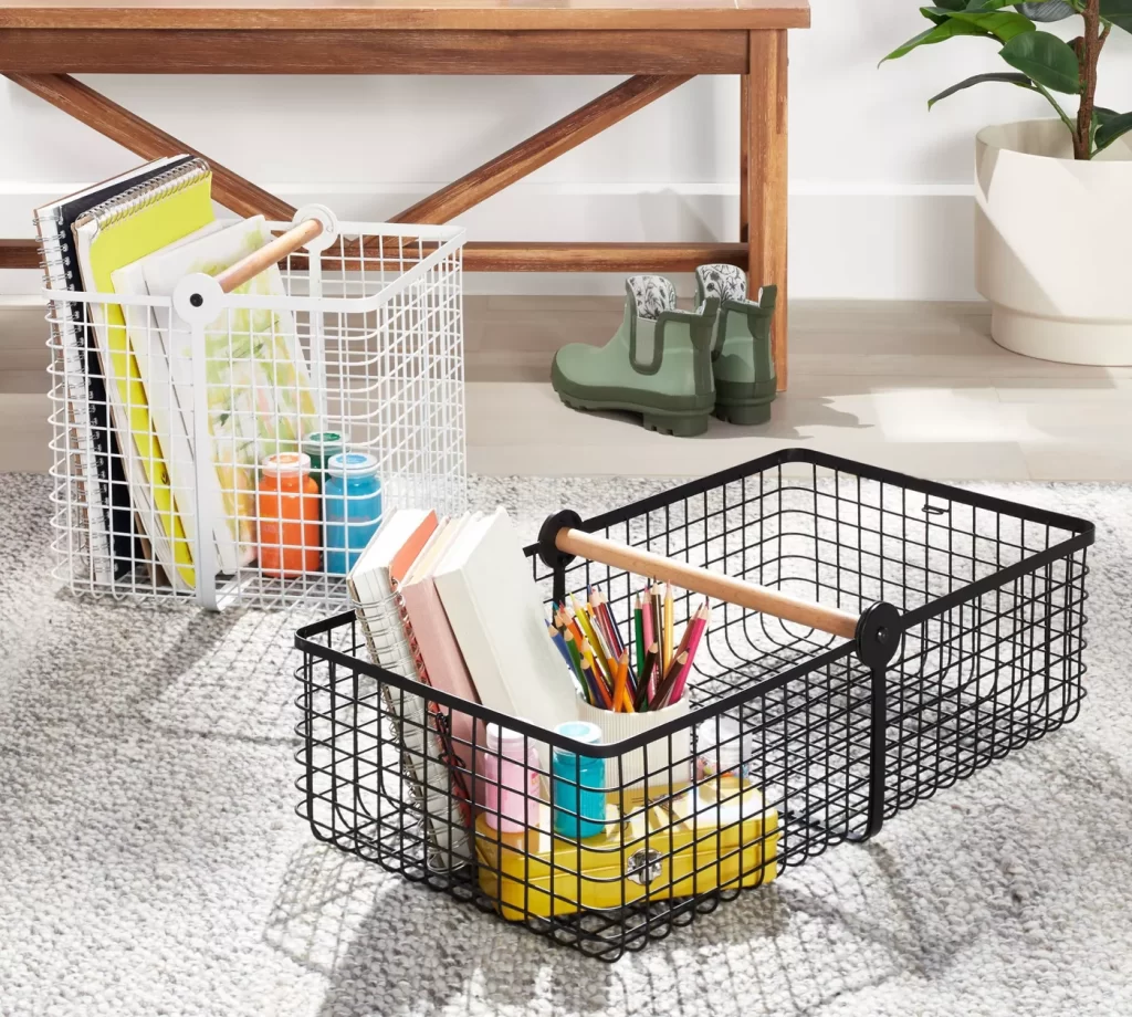 2-in-1 Black Wire Milk Crate |