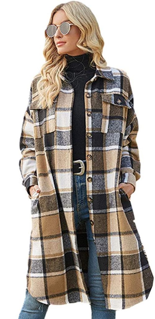 Long Plaid Shacket | The Best Lightweight Spring Jackets on Amazon That You Need To Own | Basic Housewife