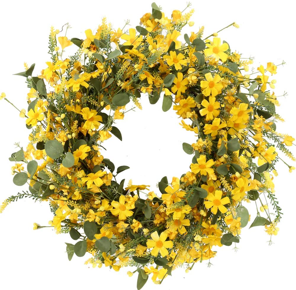 Yellow Daisy Wreath | Spring Decor Ideas for Your Home