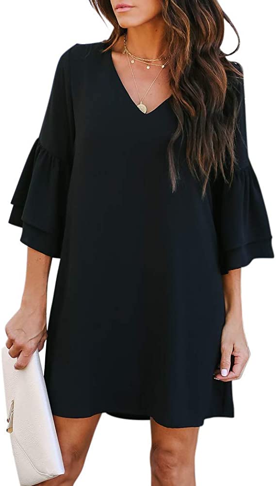 Bell-Sleeve Shift Dress To Wear To A Wedding | Basic Housewife