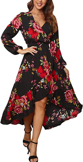 Floral Flowy Wedding Guest Dress | Basic Housewife