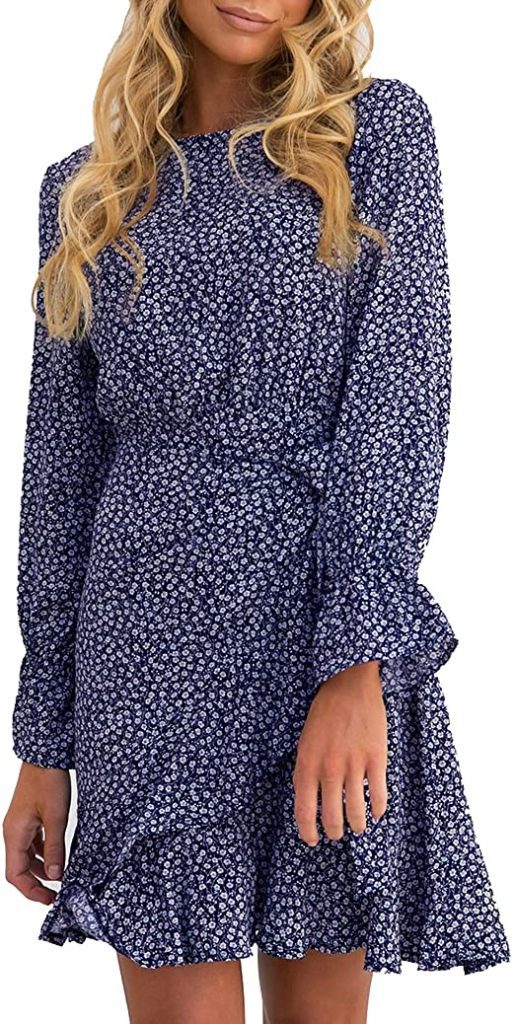 Floral Long Sleeve Wedding Guest Dresses | Basic Housewife
