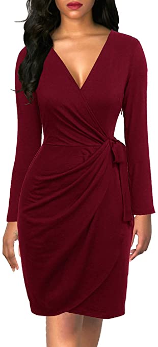 Long-Sleeve Wrap Dress for a Wedding Guest | Basic Housewife