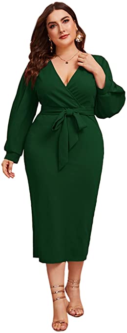 Plus Size Long Sleeve Dress for a Wedding Guest | Basic Housewife