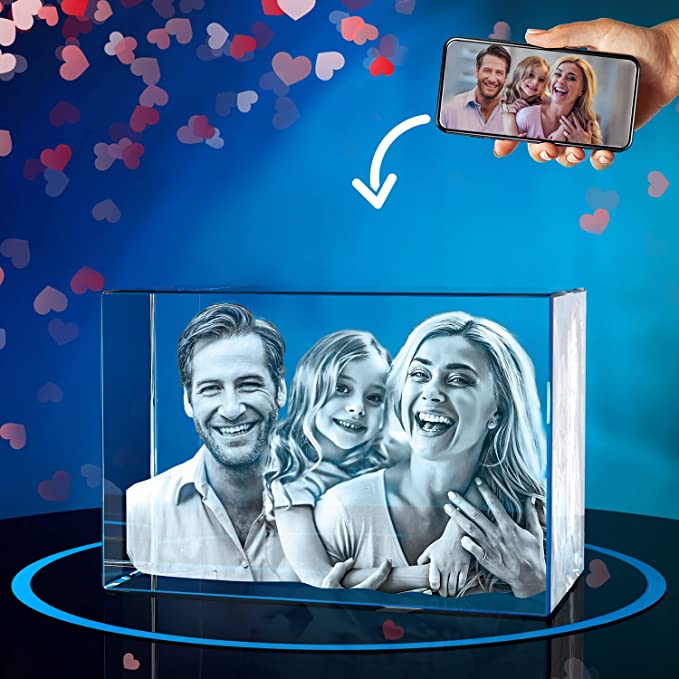 3D Crystal Photo | 25+ Personalized Gifts for Grandparents That They'll Cherish
