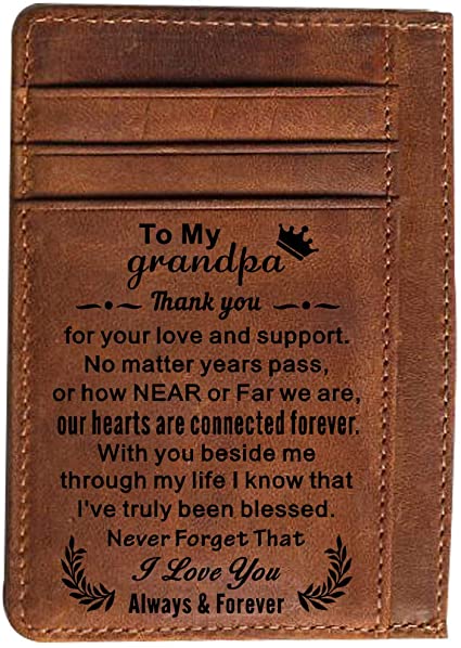 Engraved Pocket Wallet | 25+ Personalized Gifts for Grandparents That They'll Cherish