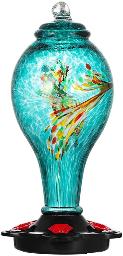 Blown Glass Hummingbird Feeder | Mother's Day Gift Ideas to Spoil Her